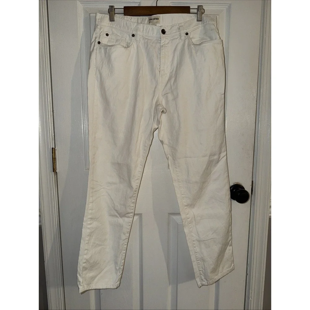 Todd Snyder Men's Slim Fit 5 Pocket Jeans White Size 34x29in Zip Fly